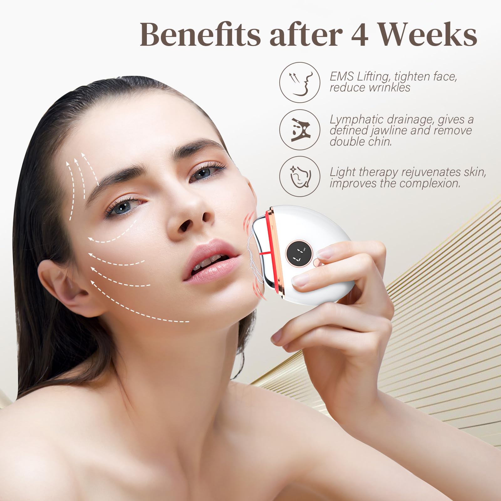EMS Gua Sha, Profey Gesichtsmassagegerät, Gua Sha Elektrisch mit Wärme, EMS Gerät Gesicht mit Rotlicht, Blau, Grün, Gesicht Lifting Gerät Für Gesicht Anti Falten Anti Aging