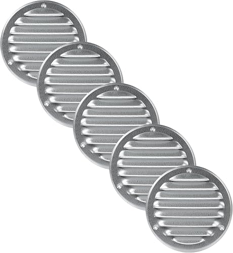 Miniatura 1 de Vent Systems Cubierta de ventilación de acero galvanizado de 4 pulgadas paquete de 5 unidades rejilla redonda de ventilación de aire cubierta de