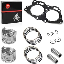 Top End Rebuild Kit Piston & Ring Gasket STD Compatible with EZGO 4 Cycle Gas Golf Cart 350cc EH35C MCI Fuji Robin Engine 1996-2008 72504G01 72505G01