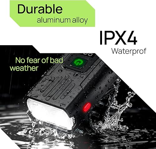 Miniatura 9 de Smart Bike Lights Front and Back, R15 Kit, USB C Rechargeable with Auto Brake Sensing, 500 Lumen Waterproof Bicycle Headlight & Tail Light Set for