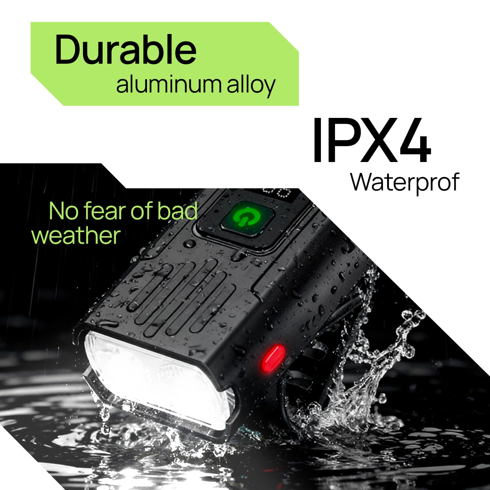Luces inteligentes para bicicleta delanteras y traseras, kit R15, recargable por USB C con detección de freno automático, juego de faros delanteros y traseros impermeables de 500 lúmenes para