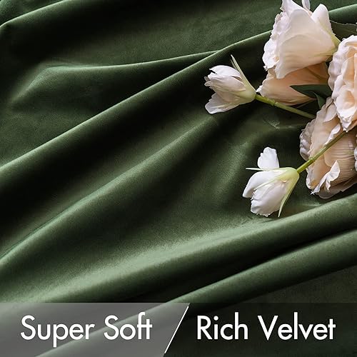 Miniatura 5 de MIULEE Cortinas opacas de terciopelo de 96 pulgadas, cortinas opacas de lujo para dormitorio, sala de estar, cortinas suaves con bolsillo para barra