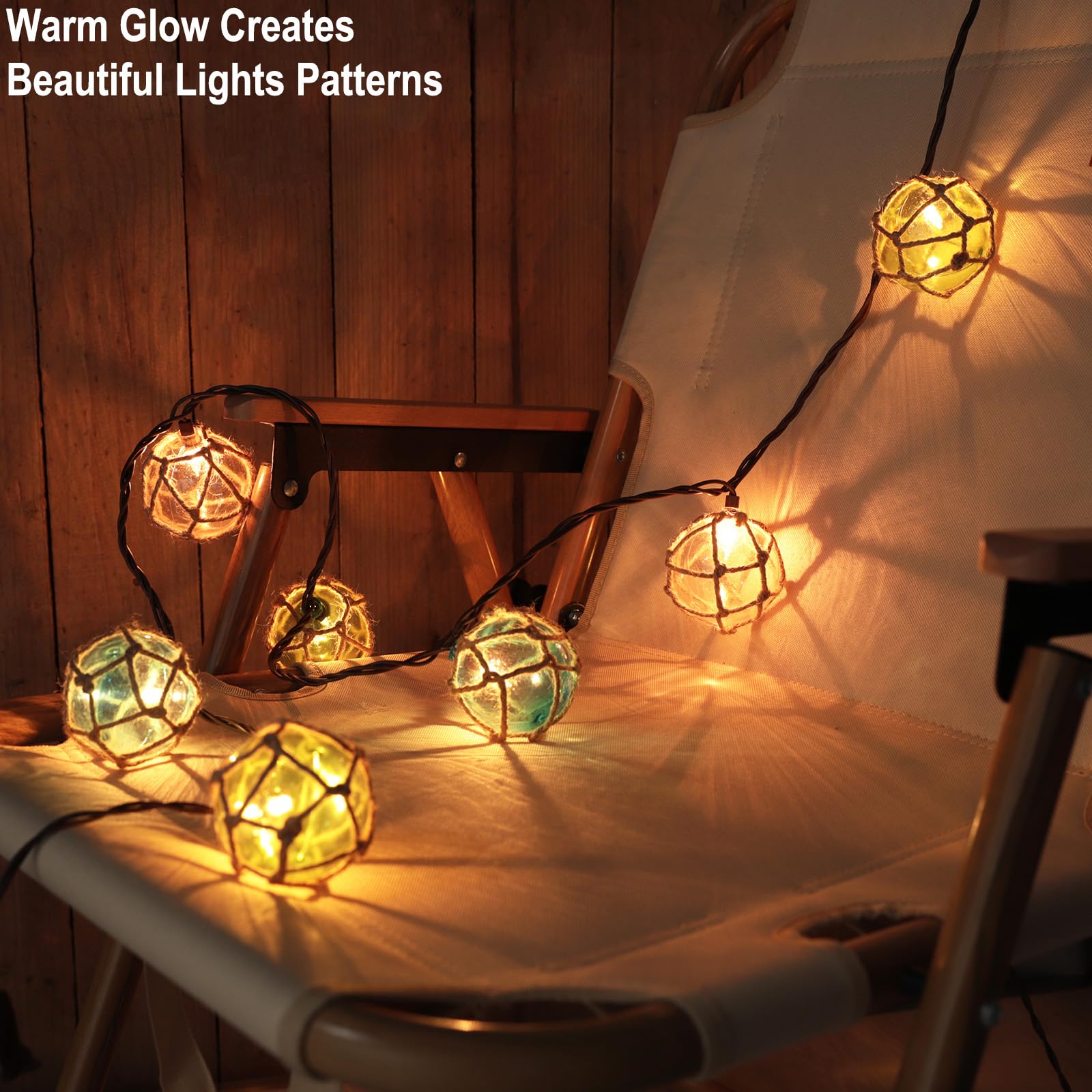 TWINKVILLA Guirnalda de luces decorativas enchufables con 10 bombillas incandescentes, luces flotantes de pesca náutica, conectables, resistentes a la intemperie, para decoración de interiores, hogar
