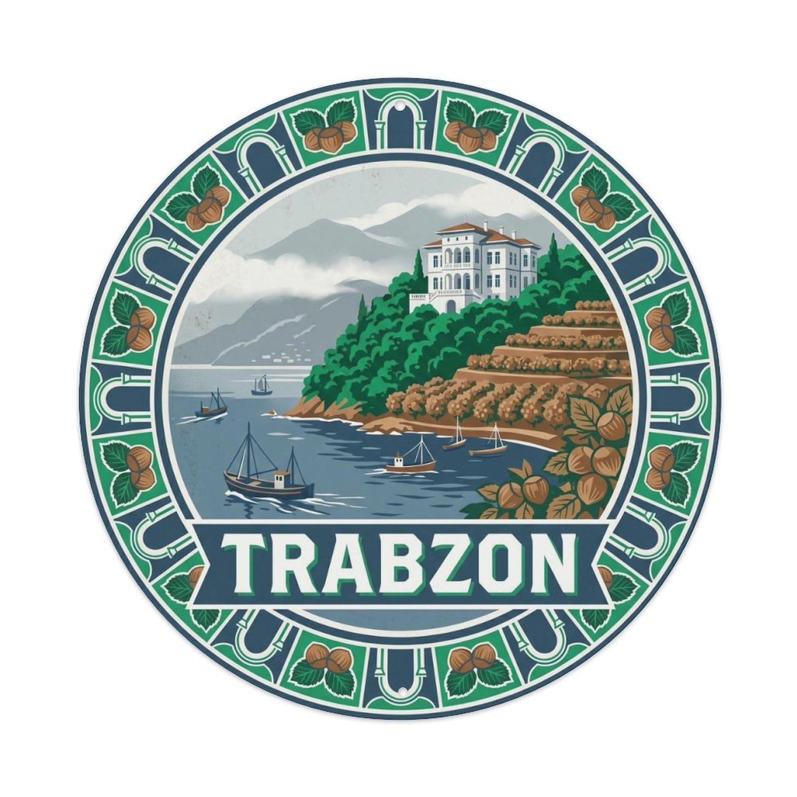 Trabzon Hazelnut Turkey Cuisine Bold Color Food Culture Metal Tin Sign