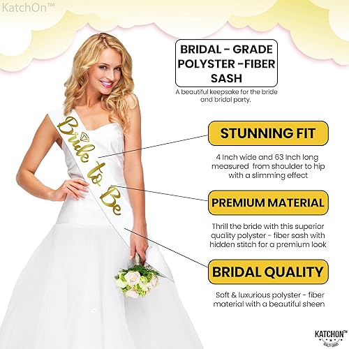 Miniatura 3 de KatchOn, Bride to Be - Juego de banda y diadema – Paquete de 5 | Velo de despedida de soltera para novia | Decoraciones de despedida de soltera |