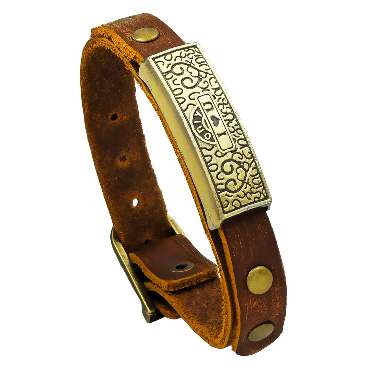 tophoenixLeather Multi Layer 5 Level Adjustable Vintage Cuffs Bracelet With Engraved I Love You Young Couple Jewelry Accessories