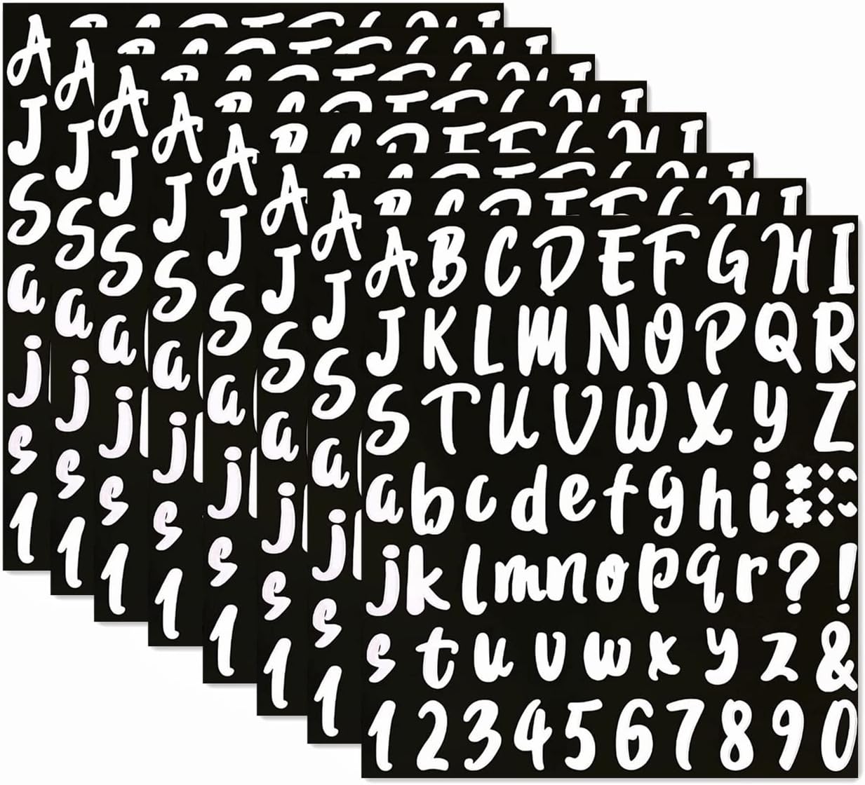 8 Sheets Self Adhesive Vinyl Letters Numbers Kit,Alphabet Number