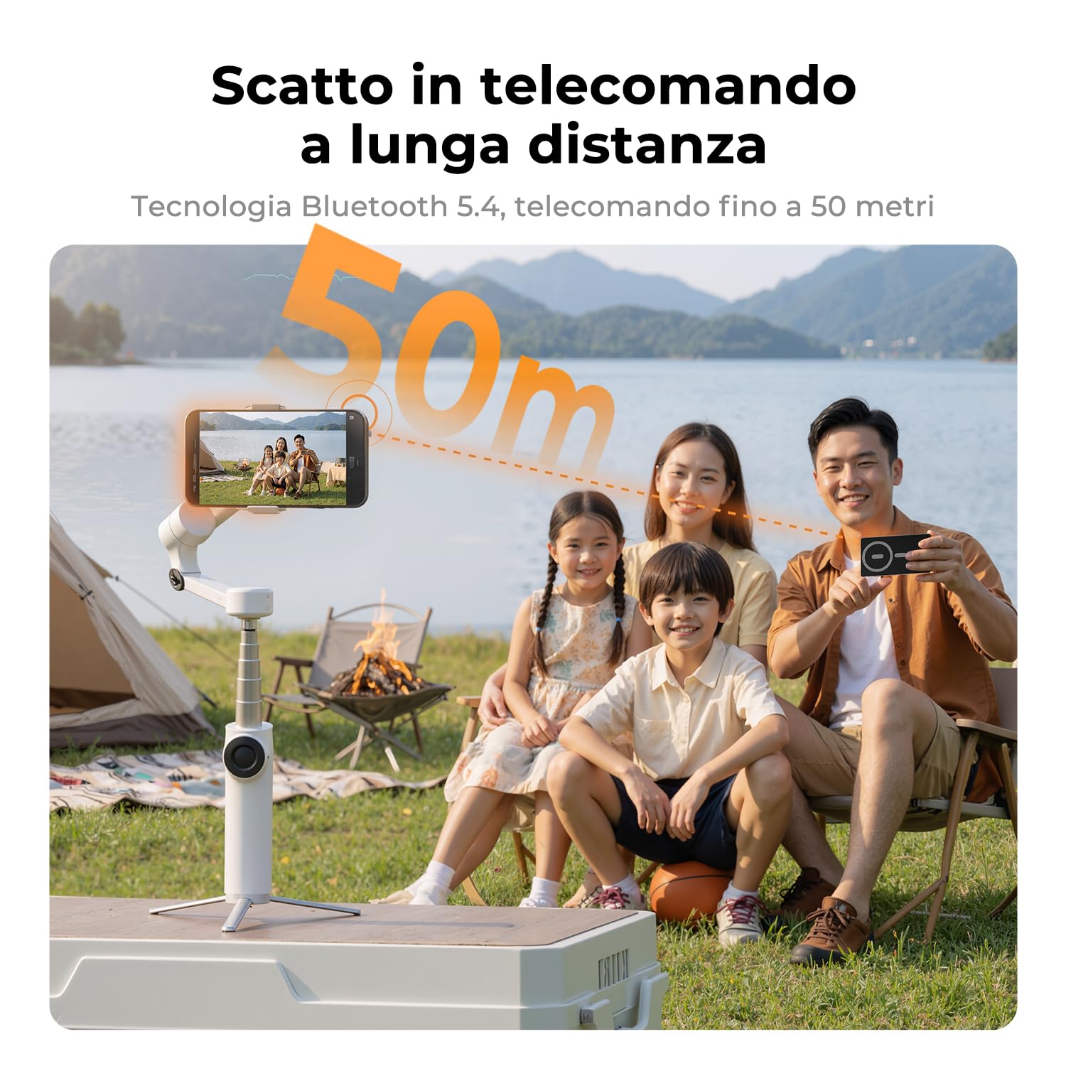 K&F CONCEPT Schermo selfie 5", Monitor magnetico wireless 4K/1080p per fotocamera posteriore, portata 50 m, P2P, compatibile iPhone & Samsung, per creator di contenuti