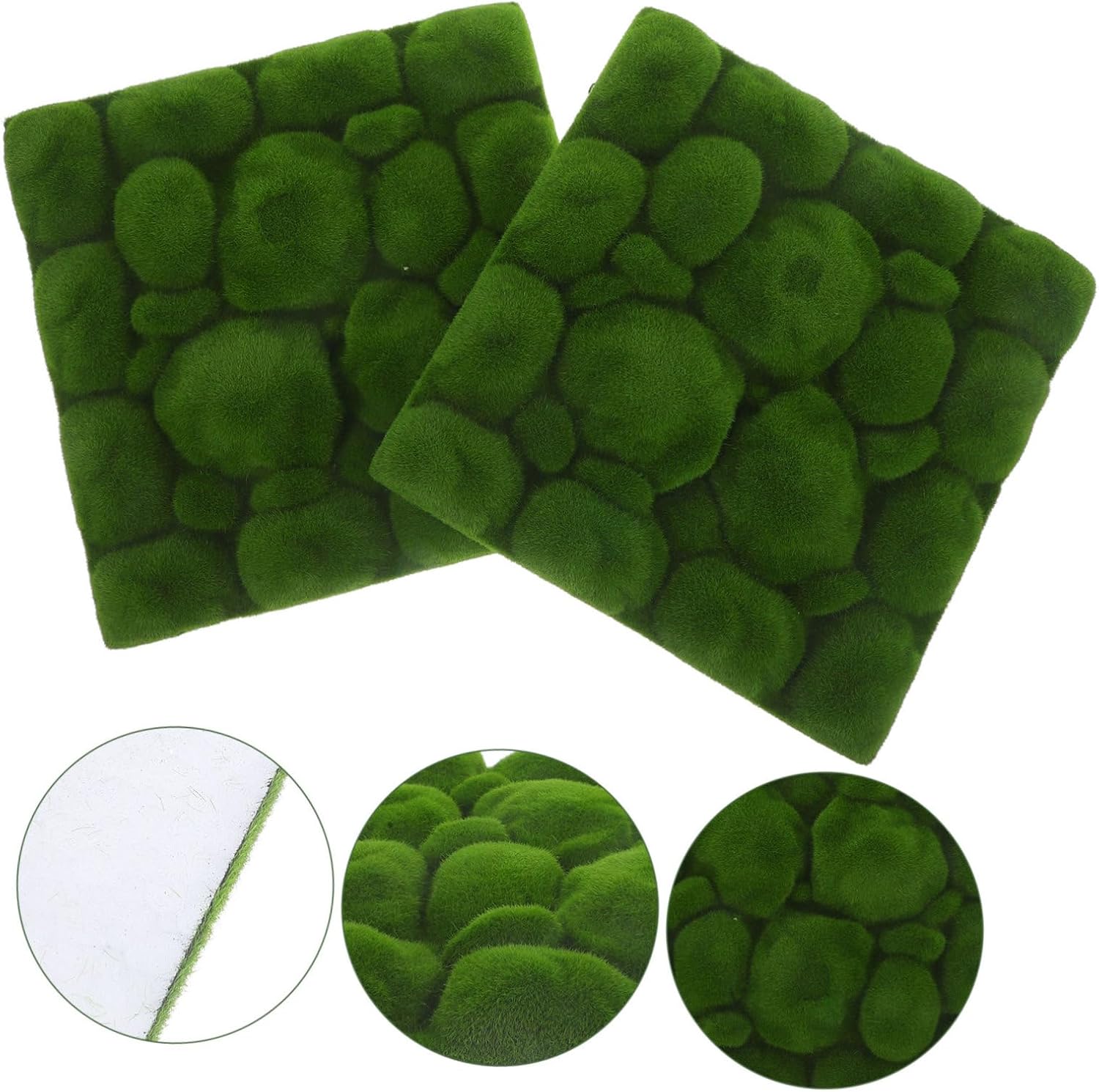 2pcs Artificial Moss for Garden Fake Moss Wall Decor Realistic Faux Landscape DIY Decor