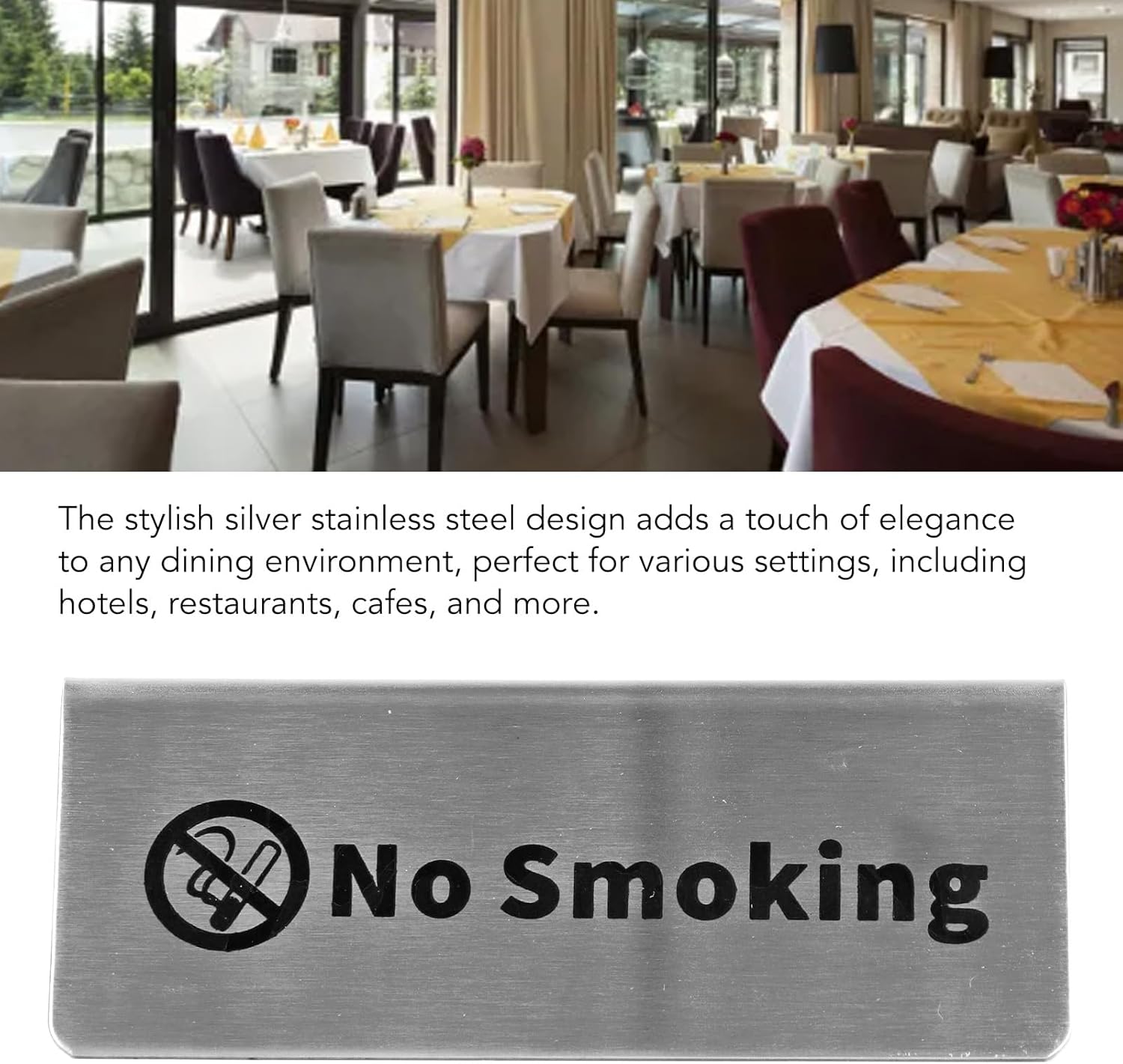 Steel Free Table Sign Double Sided Versatile Silver Table Card Sign for Party Wedding Hotel (Stainless steel 2)