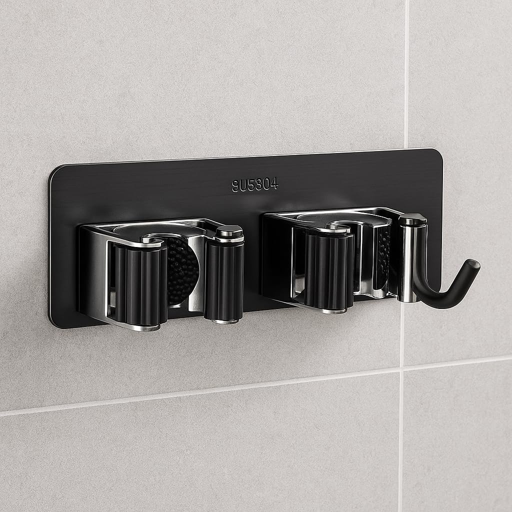 Boniry 1 Pcs Broom Holder Wall Mounted - No Drill Wall Hanger, Mop Holder for Wall - Broom Holder Ideal for Home, Laundry Room-image-28