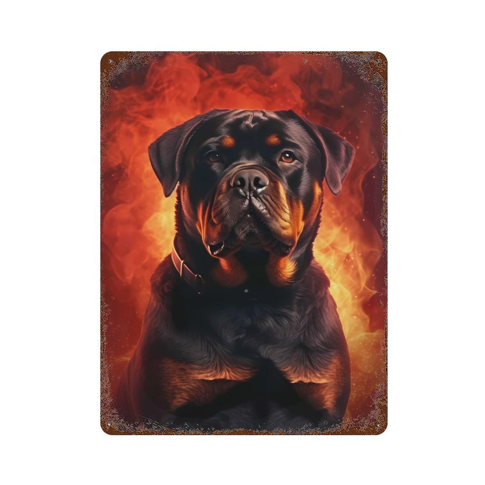 Rottweiler Smoke Retro Metal Sign 15.7"x11.8", Ideal for Shed, Workshop And Garage Wall Decor