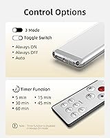 Vista 4 de EZVALO Luces LED para debajo del gabinete, luces LED inalámbricas de carga USB, iluminación con sensor de movimiento para interiores, 3500 K