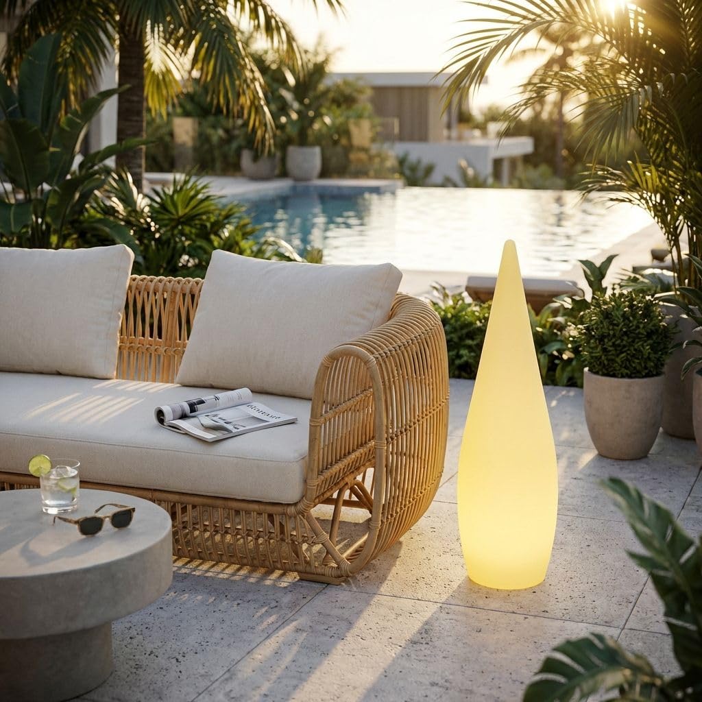 milani home - Lampada Luminosa da Esterno a Goccia, Diametro 39 x 120 cm, per Giardino terrazzo e Bordo Piscina