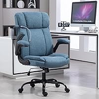 Vista 9 de Silla de oficina con respaldo alto, ergonómica, ejecutiva, silla de escritorio para computadora, cómoda tela, acolchada, sillas de escritorio