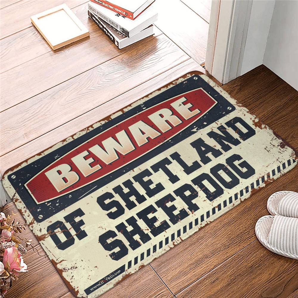 Tapis d'extérieur chien de berger de Shetland 65x90cm pour pas de porte