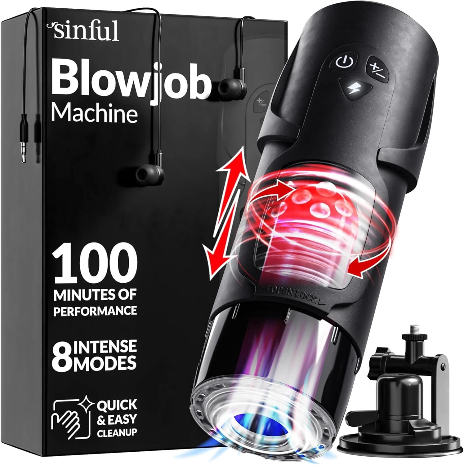 Sinful Blowjob Machine - Hands-Free Masturbator for Men Sex Machine ...