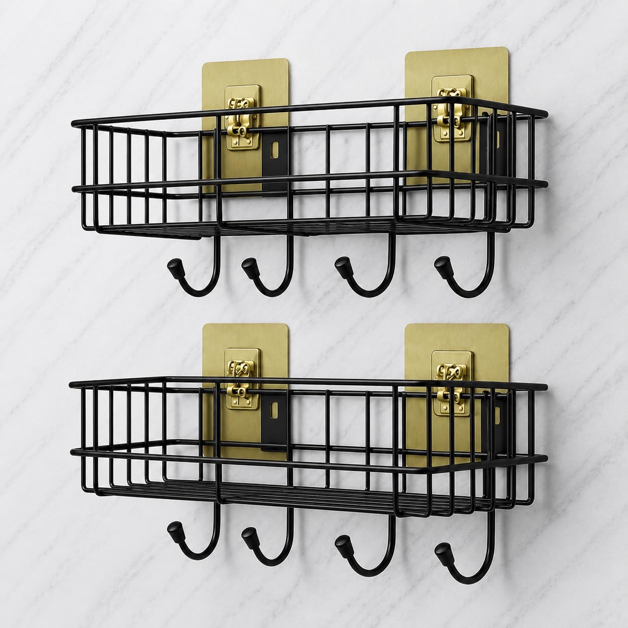 Self Adhesive Toilet Paper Holder - Black (Pack of 2) -9