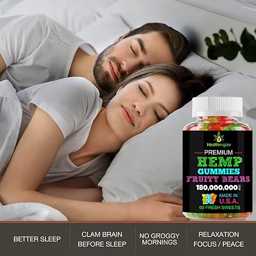 Miniatura 2 de Paquete de 3 gomitas de cáñamo de alta potencia, ositos de gomita frescos y frutales de alta calidad, para dormir, calmar, relajarse, volver a comer