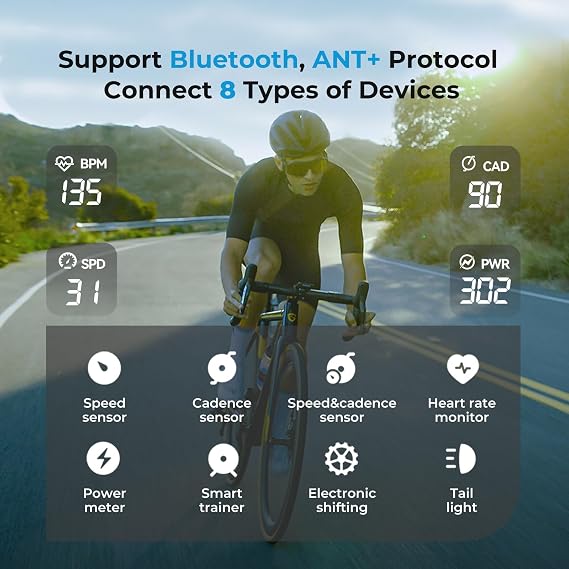 GEOID CC600 Color Screen Bike/Cycling Computer Wireless - Route Navigation with Reroute Planing, WiFi & Bluetooth, Fast 5s GPS Positioning, Free Indoor Training
