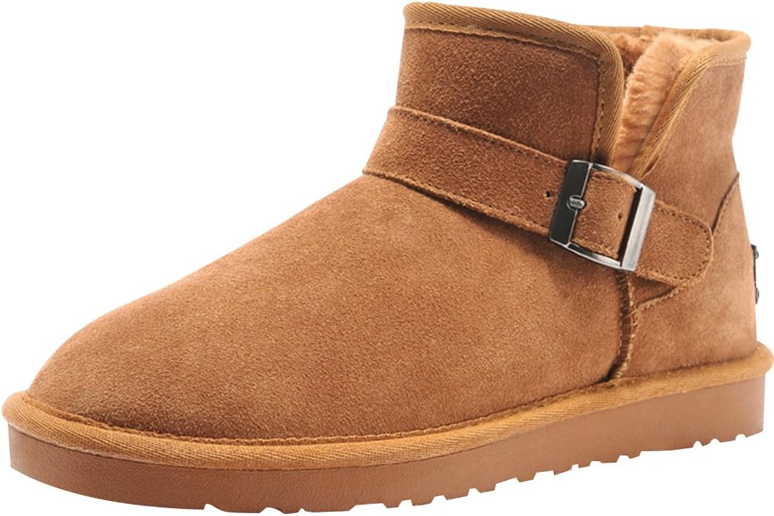 Rock Me Christmas Men's Fluff Warm Ankle Snow Boot(chestnut,7)