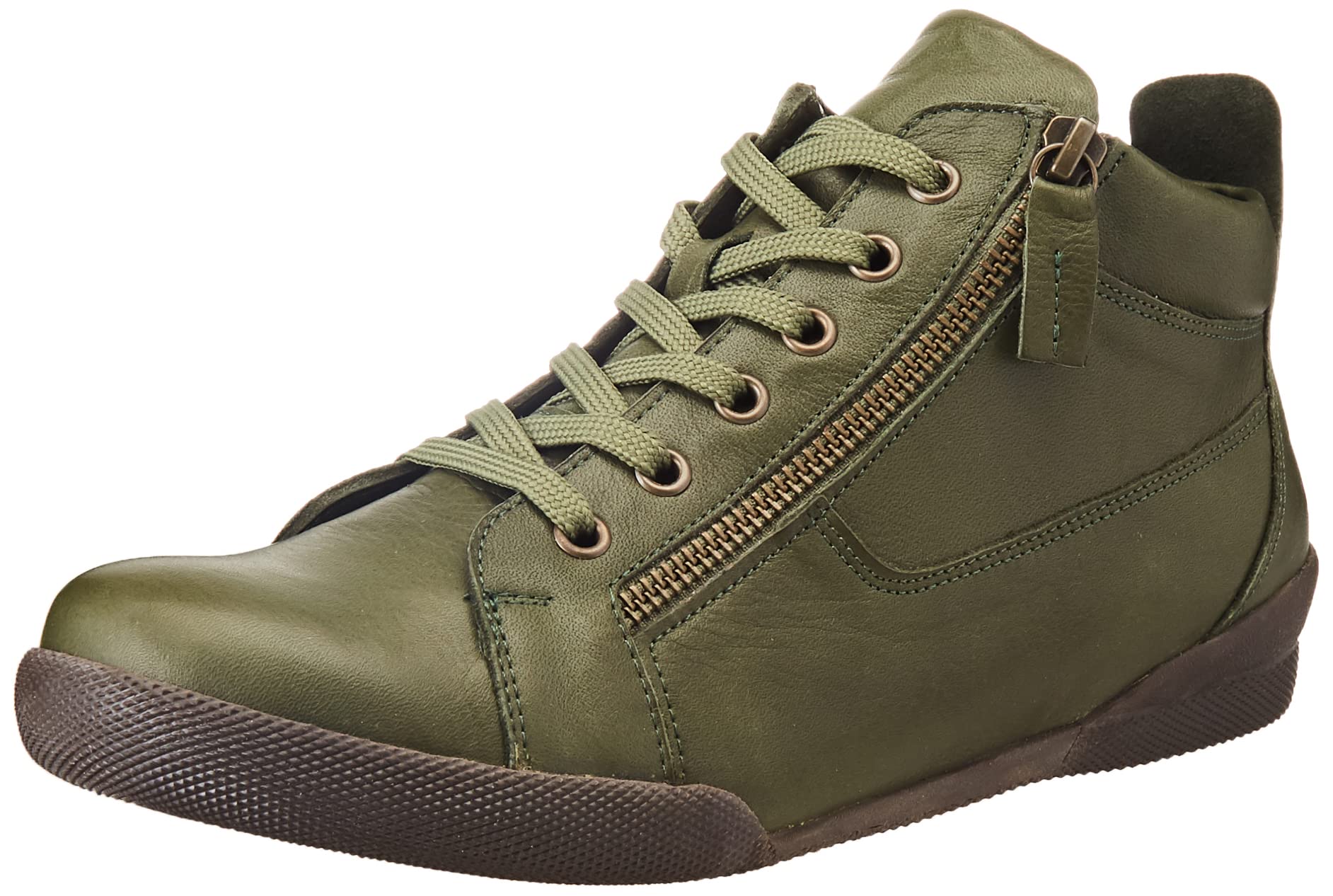 Andrea Conti Women's 0342800 Sneaker, Olive, 4.5 UK