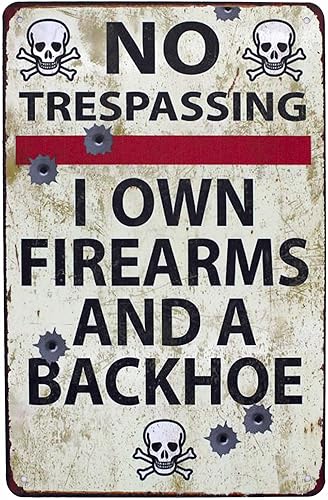 Letrero divertido de lata con texto en inglés "Warning No Trespassing", para bar, pub, garaje, hogar, decoración de pared, retro, vintage