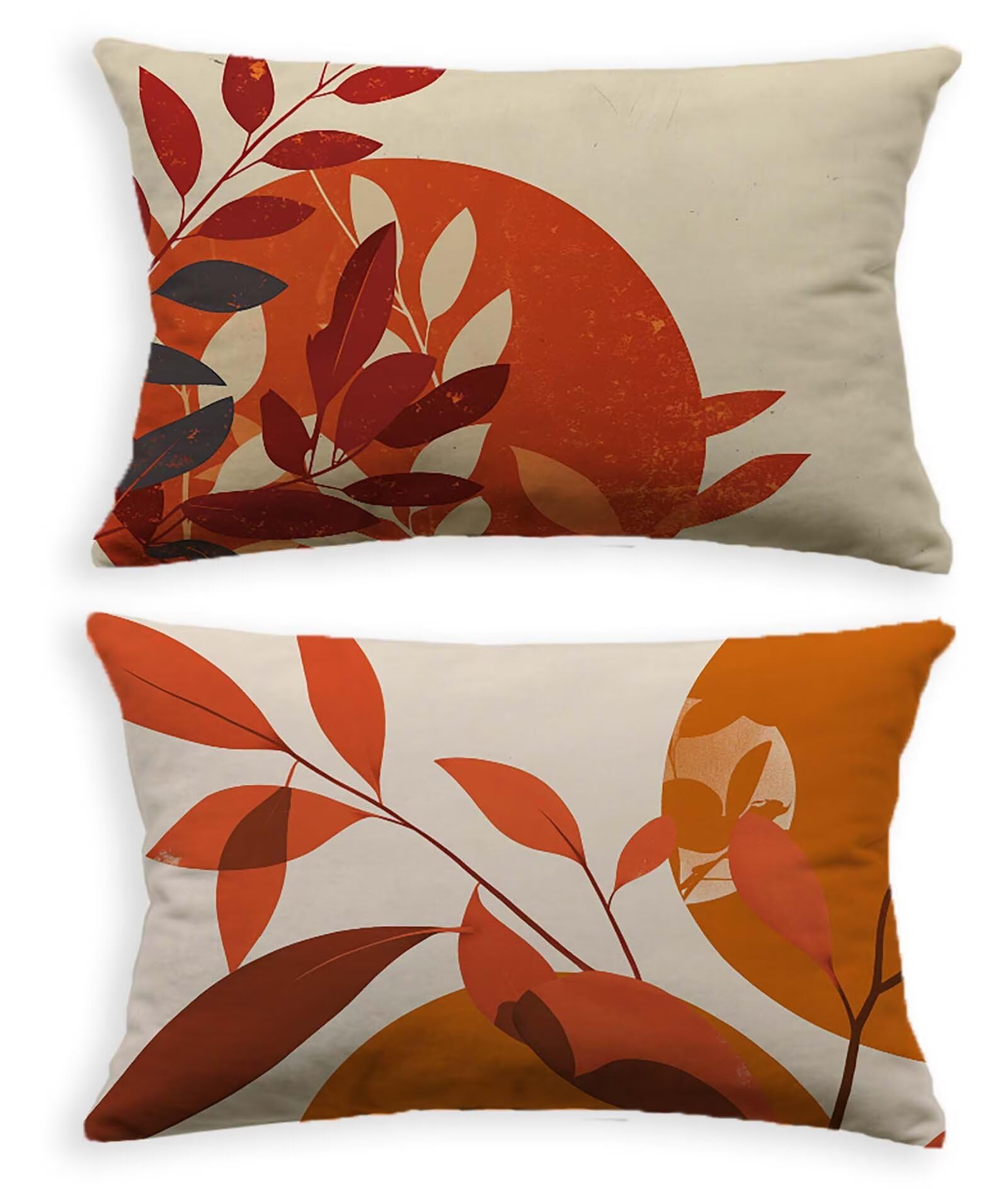 Housse de coussin orange brûlé 40x70 cm lot de 2 en velours
