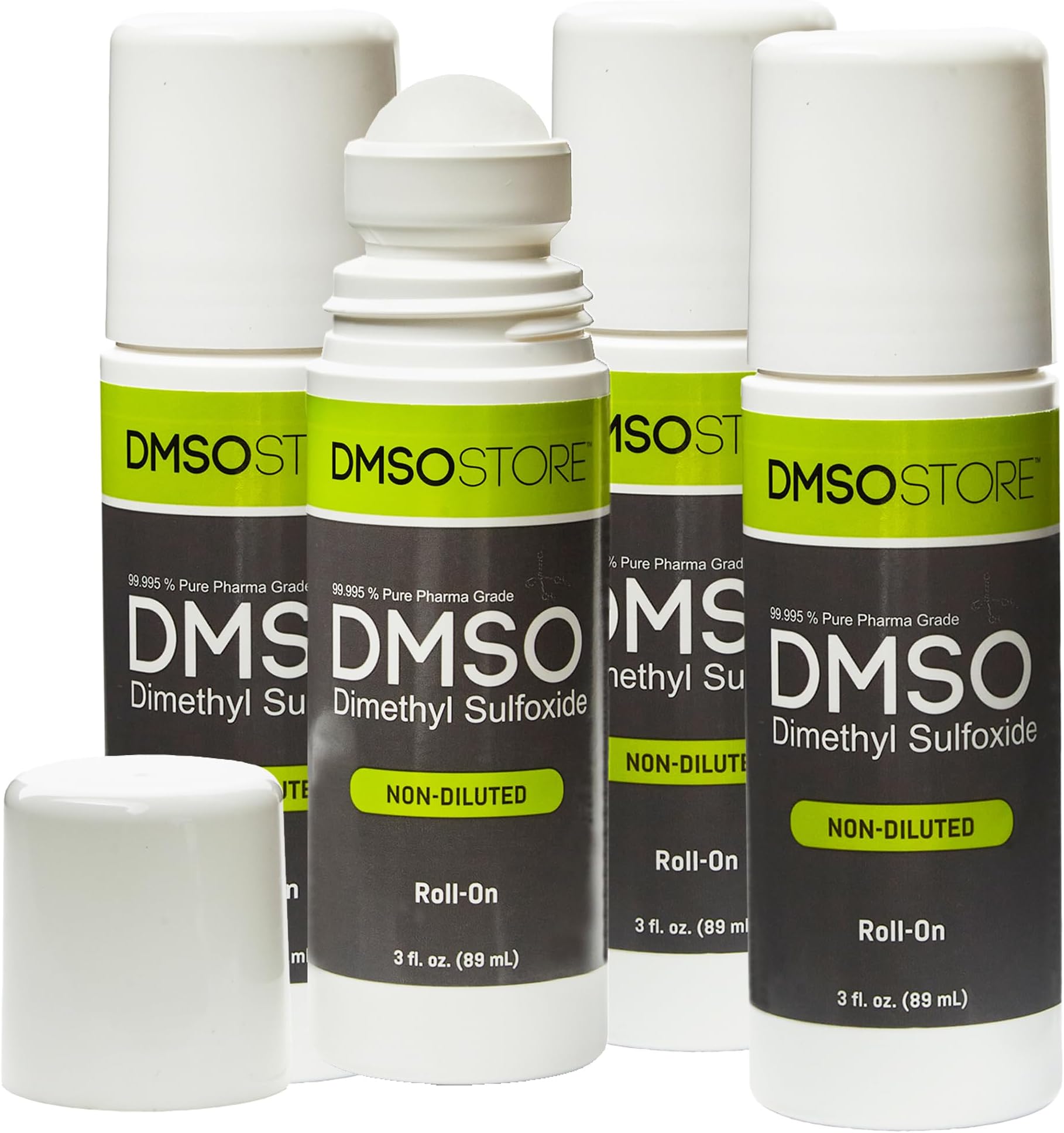 DMSO 3 oz. Roll on 4 Bottle Special Non-diluted 99.995% Low odor Pharma grade Liquid in a BPA Free Container