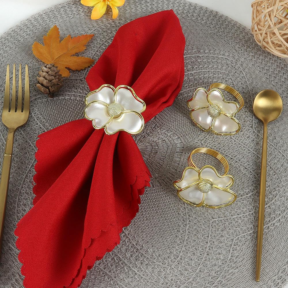 Réutilisable Lot de 100 Ronds De Serviette Floraux Personnalisés Blancs Parfaits pour Les Hôtels Mariages Festivals Fêtes Et Célébrations