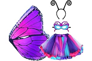 D.Q.Z Kids Butterfly Wings Costume Set with Tutu Dress Up for Halloween Christmas Party