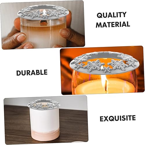 Miniatura 7 de COHEALI Cubierta inteligente Accesorios de aceite esencial, pantalla de metal, velas de Navidad, copo de nieve, tapas de velas, tapa de frasco,