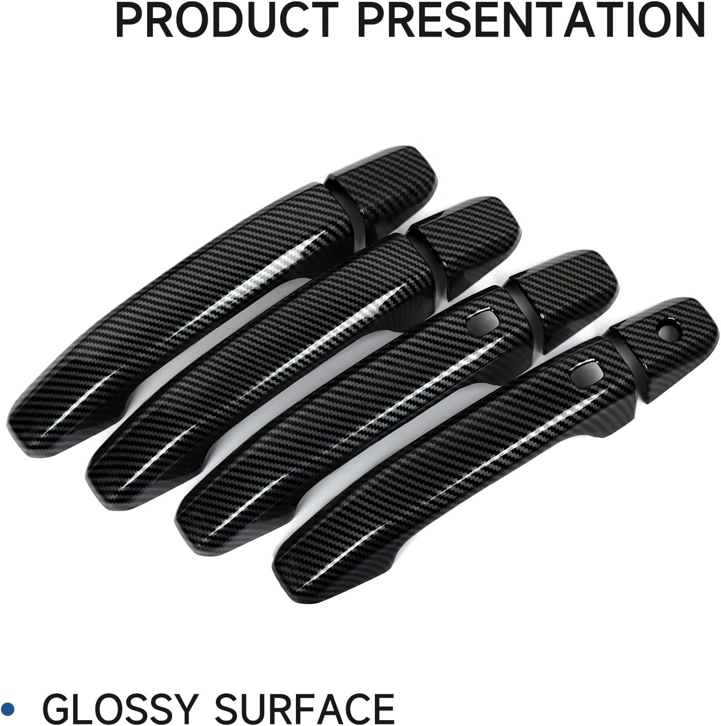 Car ABS Exterior Side Door Handles Decoration Trim Cover Accessories for Chevy Colorado/GMC Canyon 2023 2024 2025 2026 (Carbon Fiber Style)