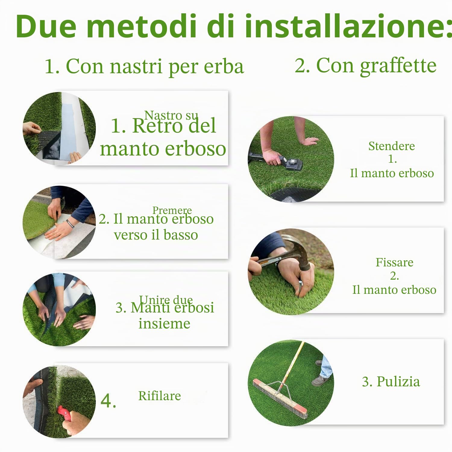 LITA Erba Artificiale Sintetica Premium Tappeto Erboso Altezza Pelo 20mm, Tappeto Erboso Sintetico Finto Faux ad Alta Densità, Dall'Aspetto Naturale e Realistico Prato Giardino per Animali Domestici