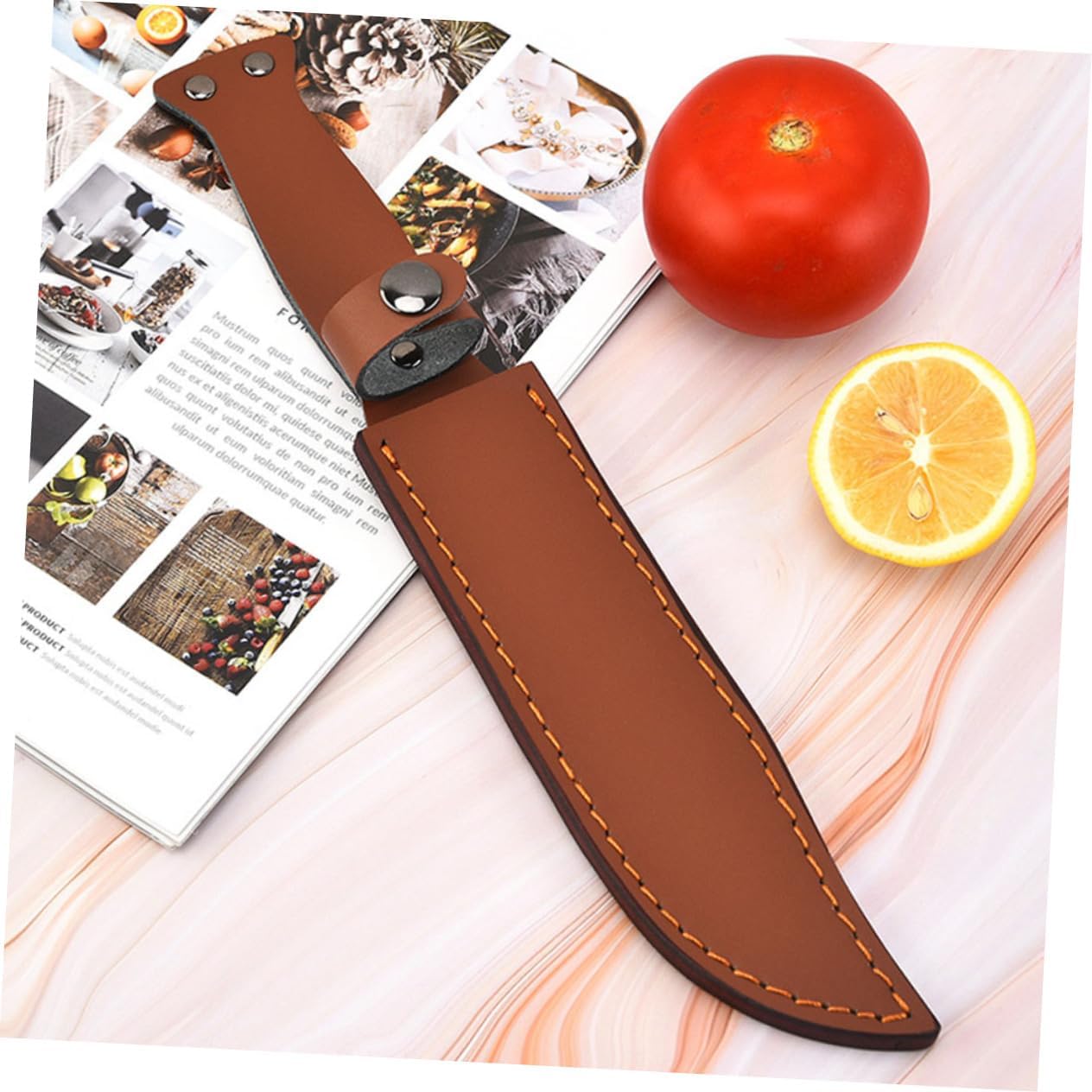 GLEAVI Outdoor Camping Cutter Cover Wear-Resistant Leather Protector Sleeve Portable Tool Holder for Hiking and Survival Gear image 2
