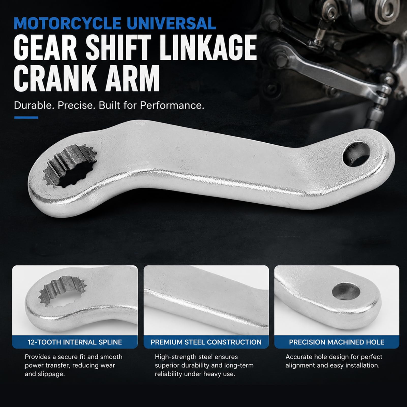 Steel Moto Gear Shifter Bellcrank Lever, 3234724, Easy Installation | Leva del Cambio Retromarcia ad Alta Stabilità, Compatibile con Polaris Scrambler 850 1000 Sportsman 550 850 1000