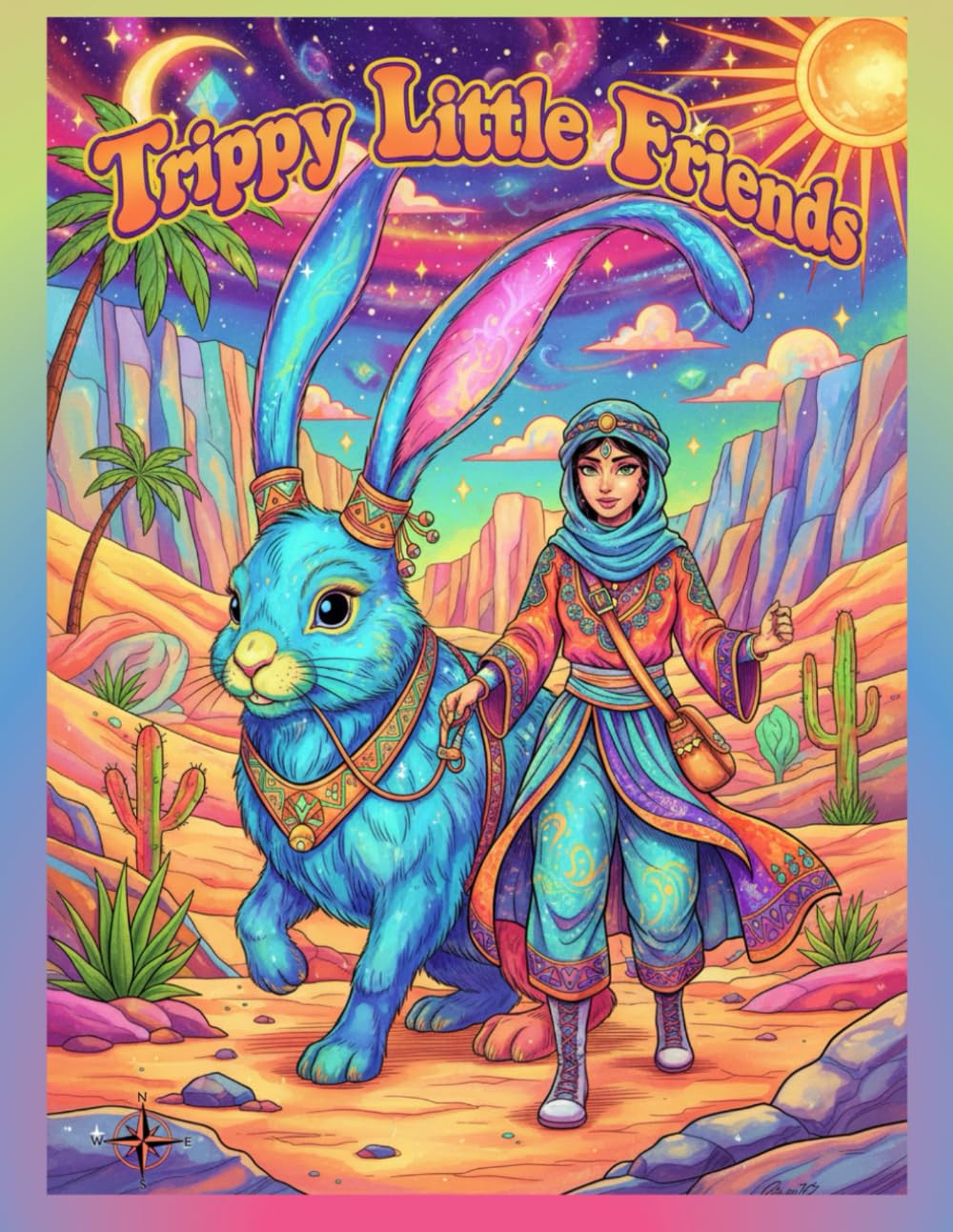 Trippy Little Friends: 50+ drawings, Adorable Psychedelic Coloring Book for Adult, Trippy animals, Funny Aliens and Groovy drawing