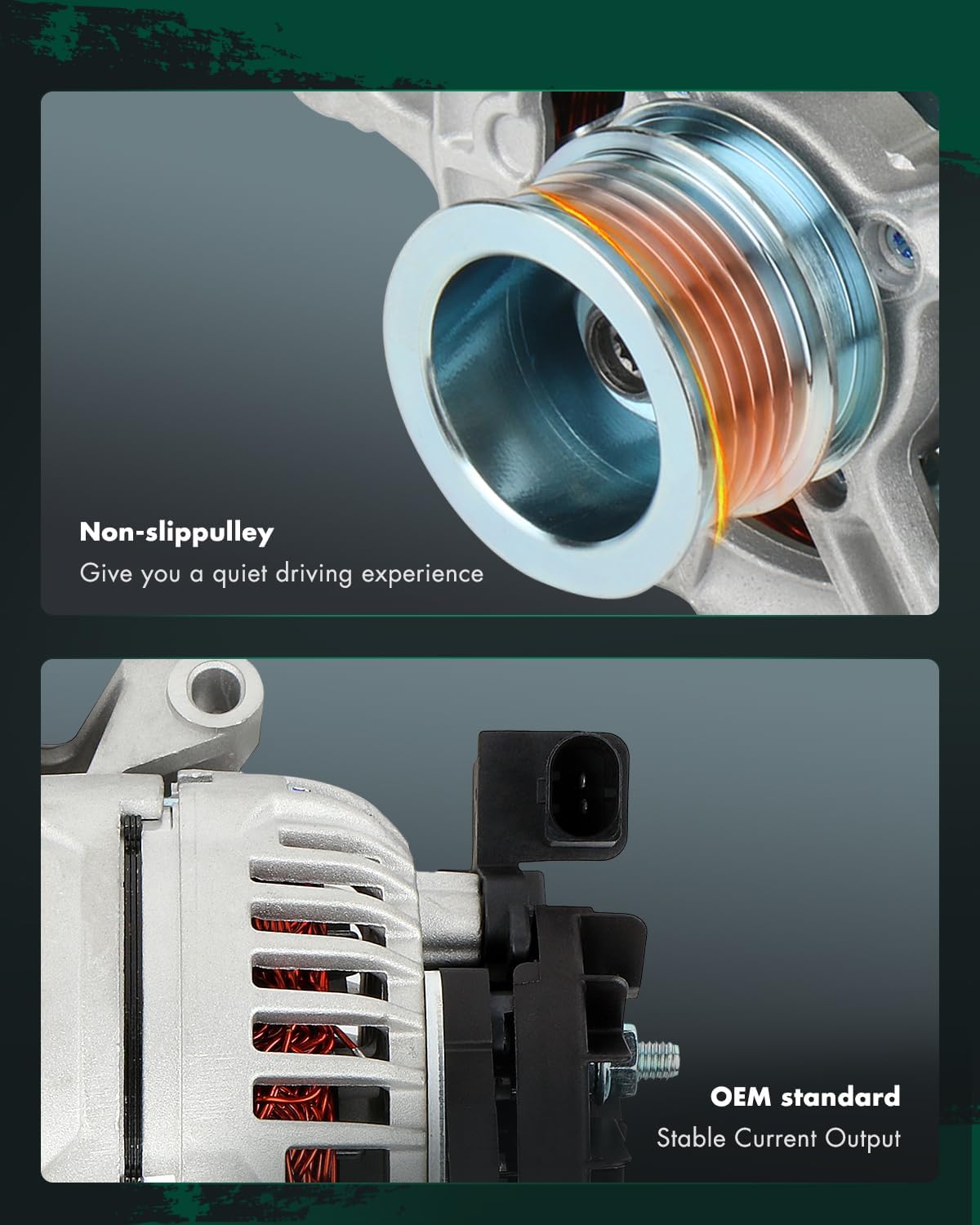 SCITOO Alternator Replacement for Mercedes-Benz for C230 2006-2009, for Mercedes-Benz for C280 2006-2007, for Mercedes-Benz for C300 2008 11215 High Output Alternator 150A IR IF CW 6-Groove Pulley