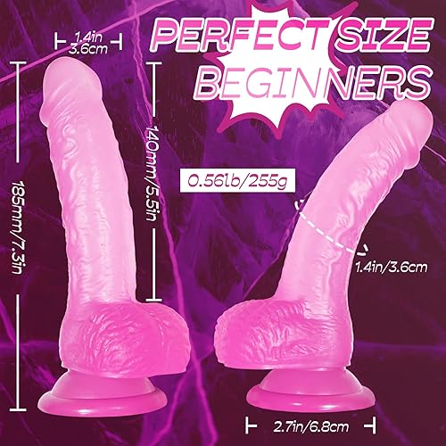 Miniatura 5 de Juguete sexual realista con consolador rosa para principiantes, enorme pene realista de silicona con fuerte ventosa para jugar con manos libres
