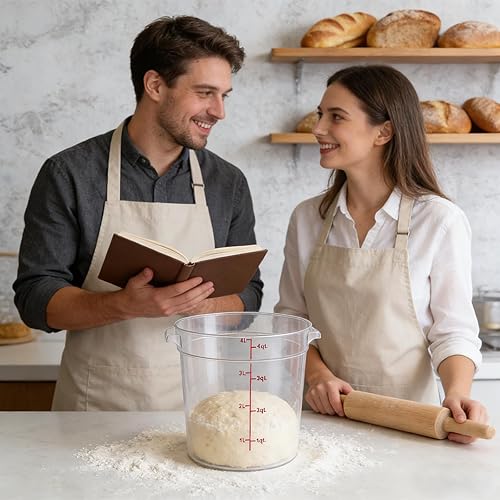 Miniatura 7 de WELKOR Paquete de 4 recipientes de almacenamiento de alimentos con tapas, recipientes redondos herméticos de plástico para cocina, de grado