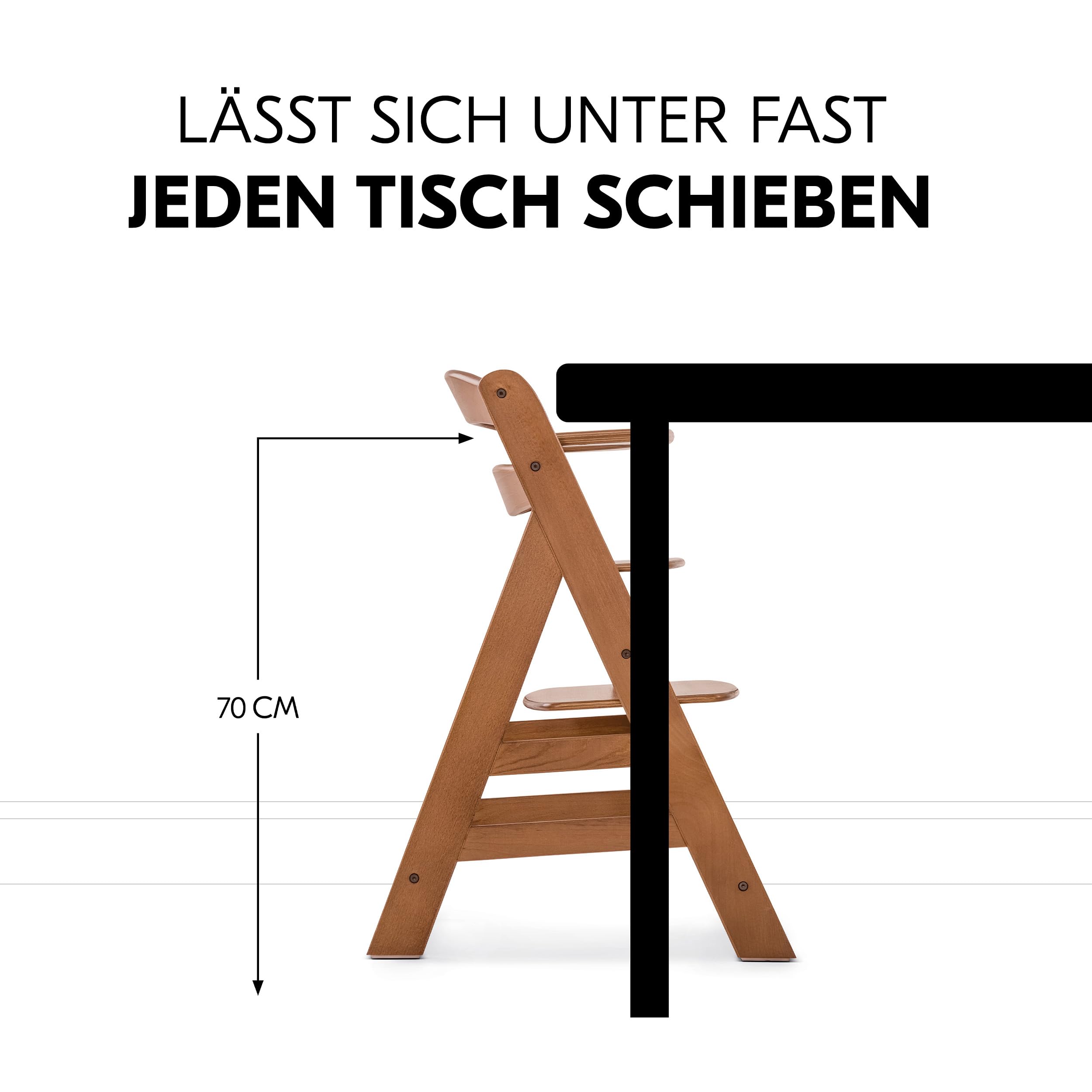 hauck Alpha+ Hochstuhl Newborn Set mit Premium Bouncer - Walnuss