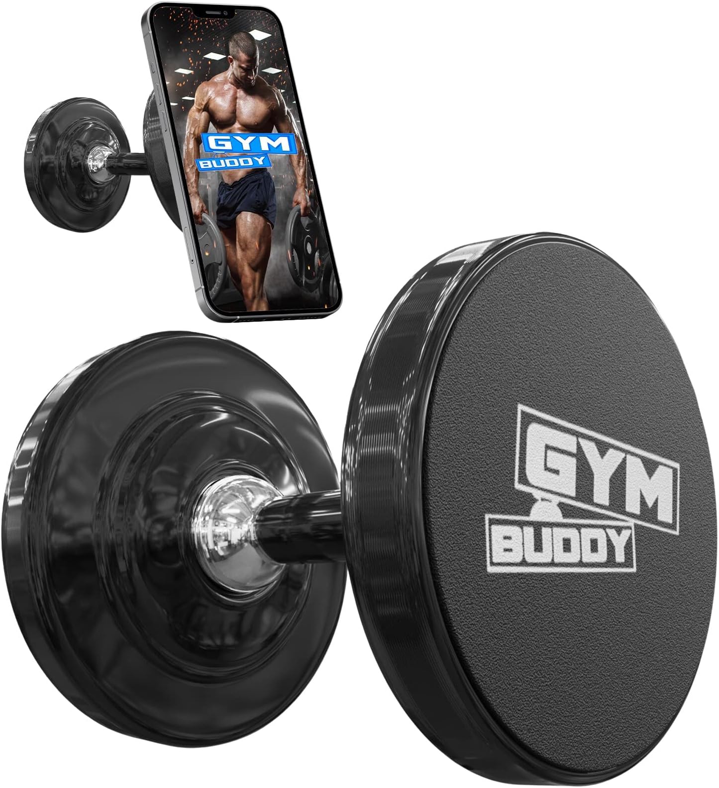 Gym Buddy Gold Magnetic Phone Mount - Portable Electronic Device Mount for All Smartphones