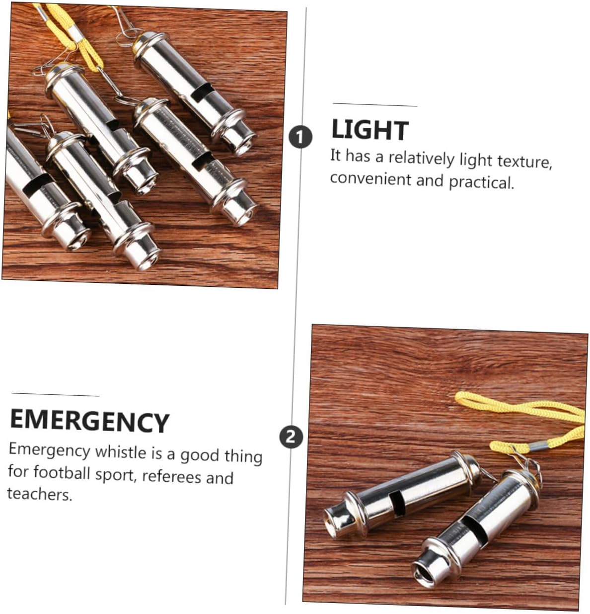 KICHOUSE Loud High Pitch Emergency Whistle Lanyard Set for Camping Hiking Outdoor Sports Survival