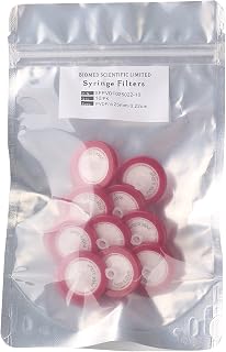 Biomed Scientific Syringe Filters PVDF (Polyvinylidene Fluoride) 25 mm Diameter 0.22 um Pore Size Non Sterile Pack of 10 pcs