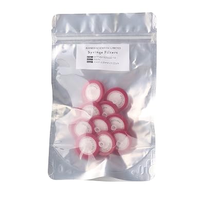 Syringe Filters Pvdf ( Polyvinylidene Fluoride) 25 Mm Diameter 0.22 Um Pore Size Non Sterile Pack Of 10 Pcs (611040202387)