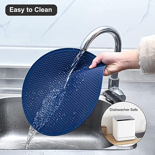 Miniatura 2 de Alfombrilla de silicona para microondas resistente al calor, multifuncional, protector de salpicaduras, salvamanteles, almohadilla caliente, soporte