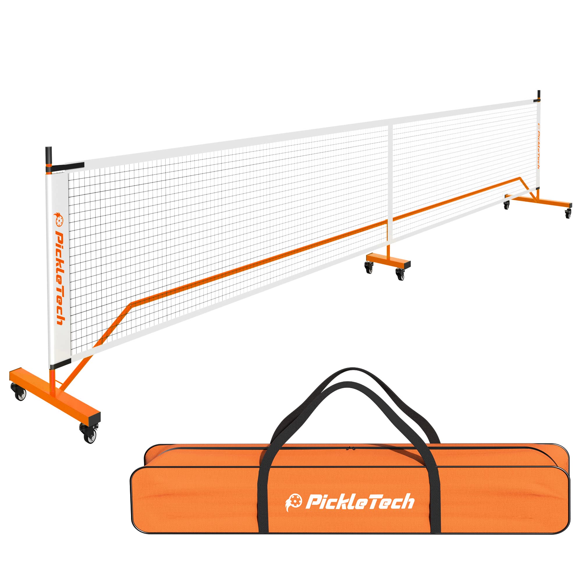 PICKLETECH5.0 Portable Pickleball Net with Wheels- Indoor & Outdoor Pickleball Nets-22 FT Pickleball Net-USAPA Regulation Size-Pickle Ball Net System with Carrying Bag for Driveway