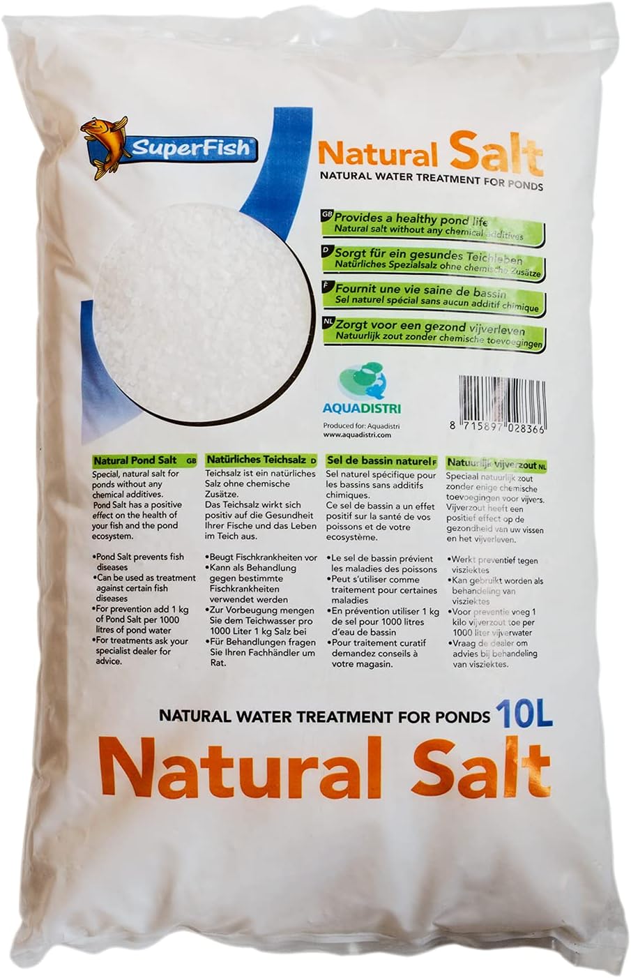 Superfish Pond Natural Salt 10L Koi Fish Garden Pond Treatment
