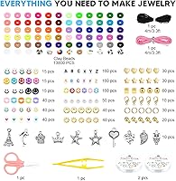 Vista 2 de Dowsabel Kit de Fabricación de Pulseras de 15000 Piezas de Cuentas de Arcilla, 4 Cajas de 72 Colores Kit de Pulseras de Cuentas de Arcilla