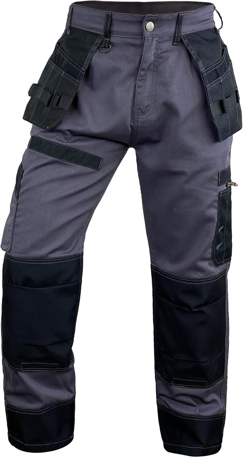 Notus Men's Work Safety Pants Cordura Knee Reinforced Casual Tactical Trousers Utility Tools Holster Pockets